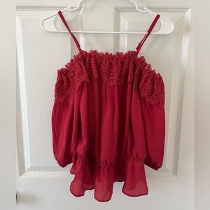 A.Byer Red Off-Shoulder Blouse